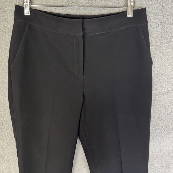 St. John Caviar Emma Pants Women's 6 Black High‎ Rise Front Zip - Picture 2 of 11